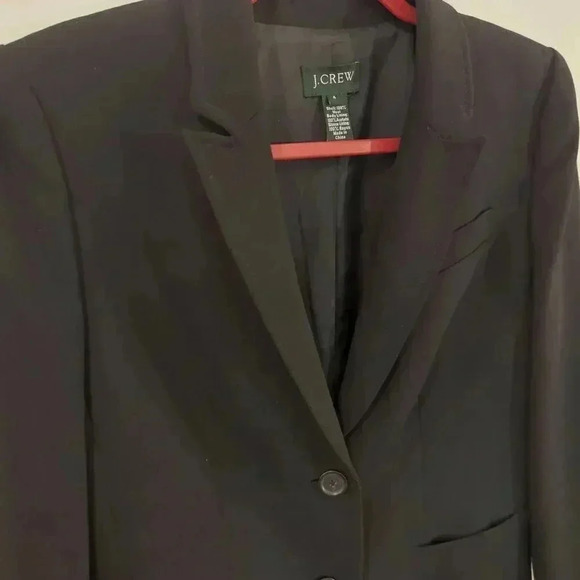J.Crew Women's Wool Blazer Black Size 4 Button Front Fully Lined - Picture 2 of 6